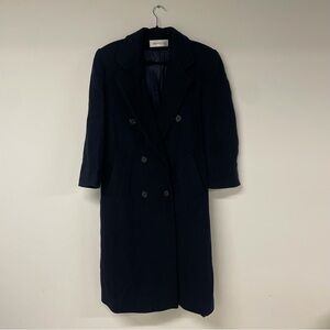 Vintage Classic Navy Double-Breasted Coat